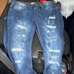 Classic Blue Distressed Jeans for Men